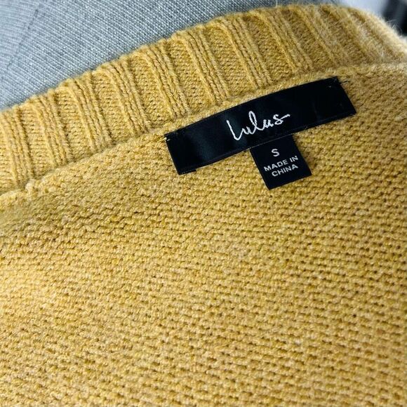 Lulus Forever My Favorite Season Mustard Yellow Knit Cardigan Sweater‎ - Small - Picture 7 of 7